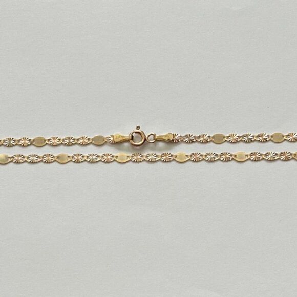 14k solid Yellow White Rose Gold Necklace DC Star Tri Color Solid 3 mm 22" - Picture 6 of 6